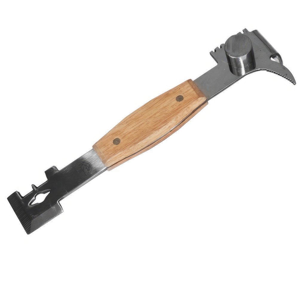 Distanziatore Mellarius 5 in 1 grande in acciaio inox con impugnatura in legno 28 cm