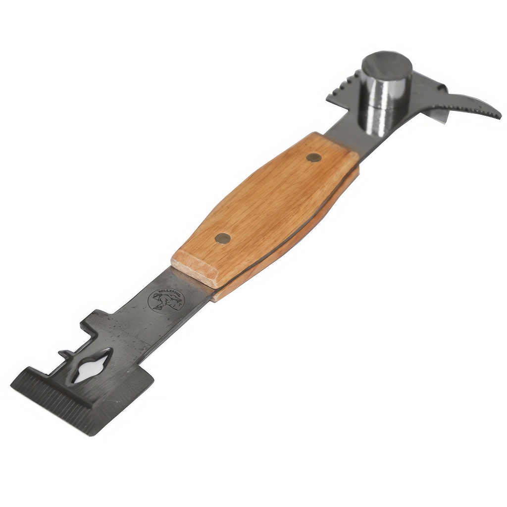Distanziatore Mellarius 5 in 1 grande in acciaio inox con impugnatura in legno 28 cm
