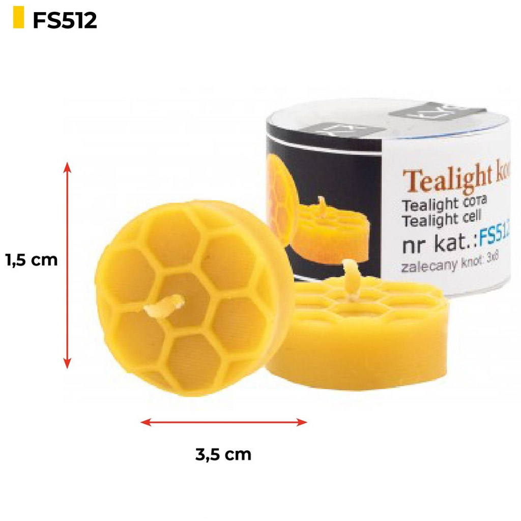 Stampo in silicone per candele - candela da tè con motivo a cella d'ape - 1,5 cm - FS512