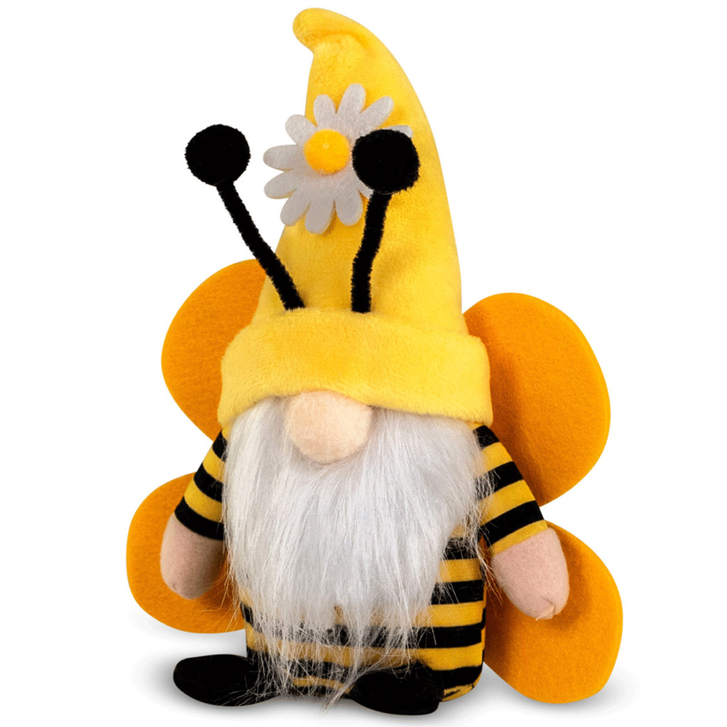 Nano da giardino di peluche con ape 22 cm – BienoSpass con barba folta