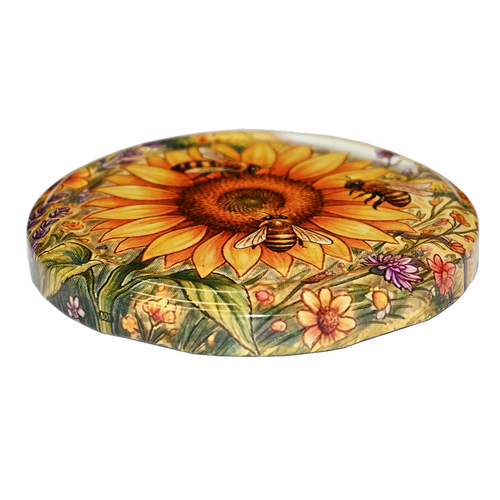 Capsula per vasetto TO 82 - Girasole dipinto 700 pz - scatola intera - HOJ4
