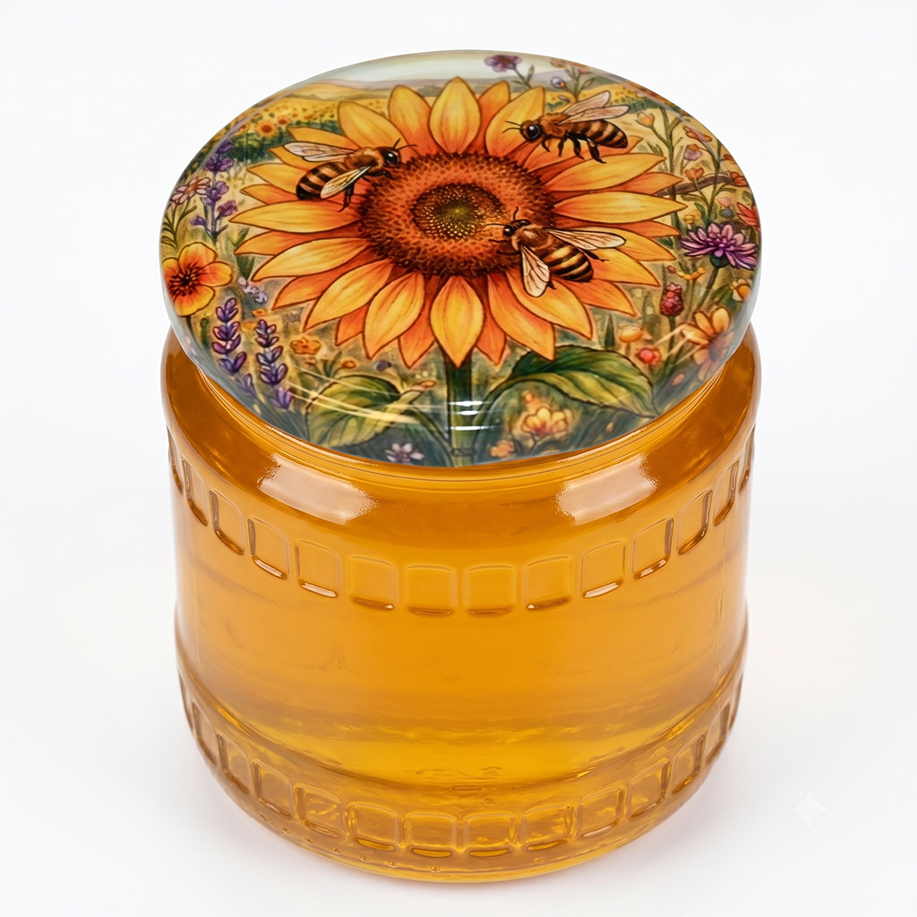 Capsula per vasetto TO 82 - Girasole dipinto 700 pz - scatola intera - HOJ4